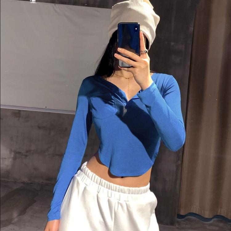 ヨガウェア レディース 秋冬 長袖 Tシャツ スポーツウェア トレーニングウェア ストレッチ 伸縮性 吸湿速乾 ランニング ジョギング フィットネス ブルー チョコレート フルーツピンク