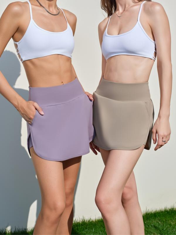 テニスカート レディース 春夏 高機能 高 elastic 高腰 接触冷感 吸湿速乾 スポーツスカート ヨガスカ..