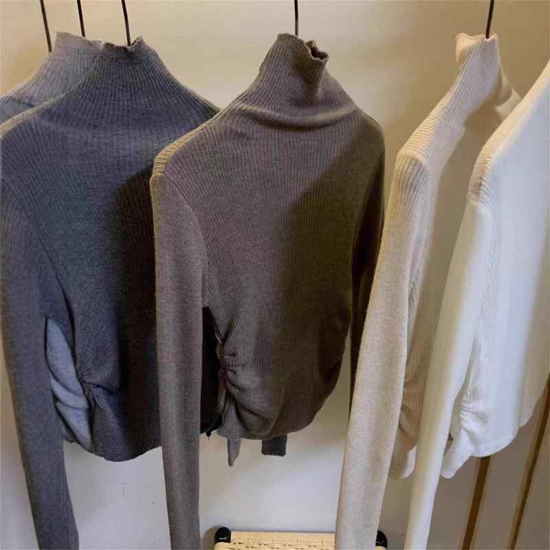 ニット レディース 秋冬 高品質 高見え リブニット トップス 長袖 ハイネック プルオーバー 伸縮性 ス..