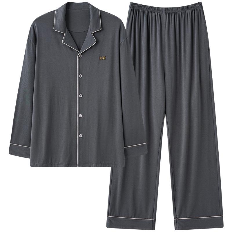 パジャマ レディース メンズ 春秋 上下セット 部屋着 寝間着 長袖 長ズボン 再生繊維 シンプル 無地 リ..