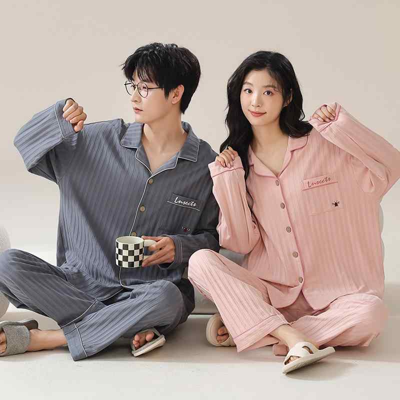 パジャマ レディース メンズ 長袖 かわいい 部屋着 ルームウェア 上下セット ペアパジャマ 春秋 大きいサイズ ゆったり 綿100％ 薄手 寝巻き 普段使い おすすめ