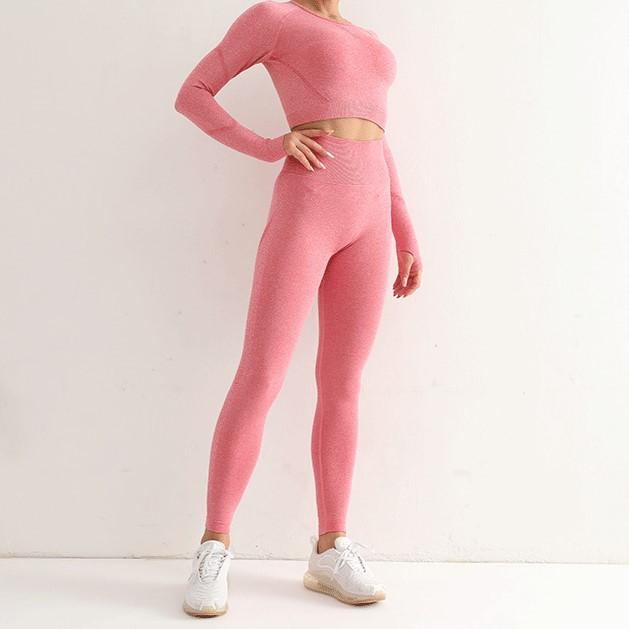 ヨガウェア レディース セットアップ 長袖 スポーツブラ レギンス 上下セット 高腰 伸縮性 吸湿速乾 ランニング ジョギング 運動着 春夏秋冬2