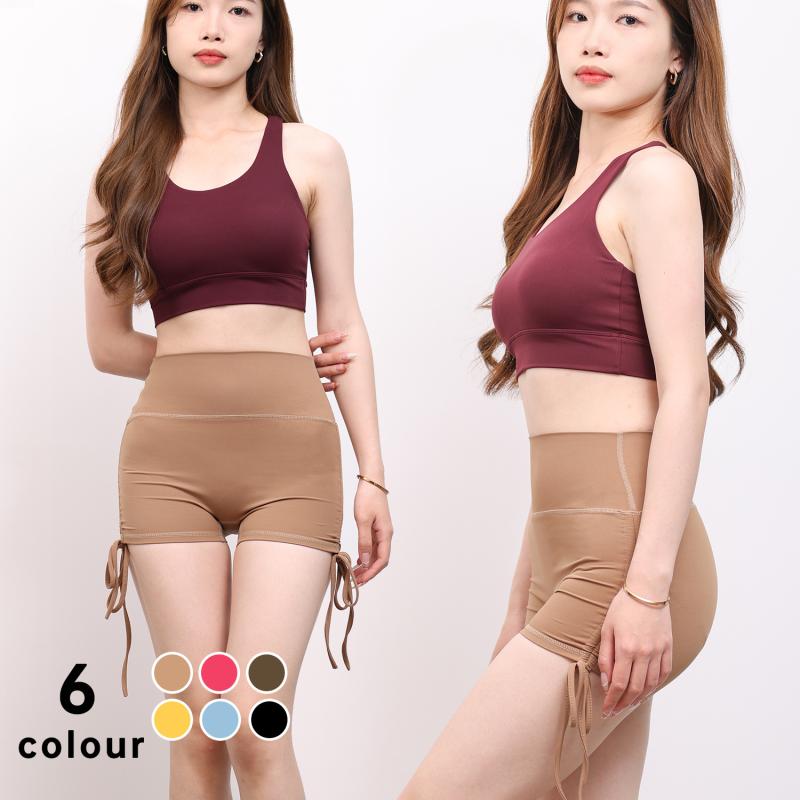 ヨガパンツ レディース 高い腰 腹部コントロール スポーツ フィットネス ショートパンツ 吸湿速乾 伸縮..