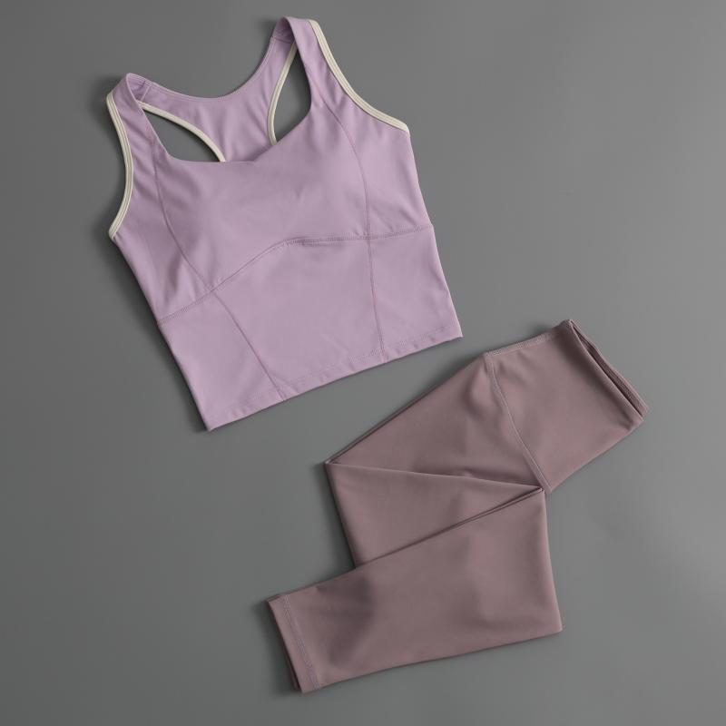 ヨガウェア レディース セットアップ スポーツブラ トップス レギンス 上下セット 吸湿速乾 ランニング トレーニングウェア 高級感