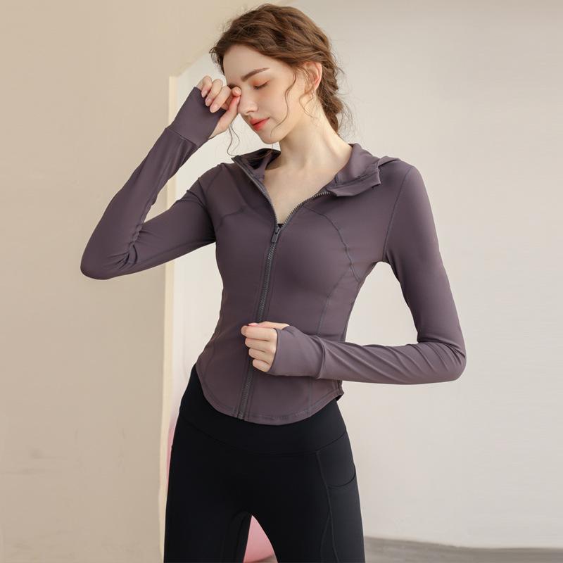 ヨガウェア レディース ジップアップ パーカー 秋冬 スポーツ アウトドア サイクル 長袖 トップス アウター 速乾 ブラック 鉄灰 深コーヒー 藕粉