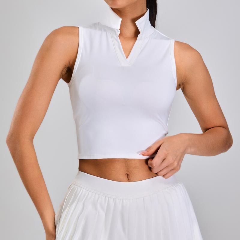 ポロシャツ レディース テニスウェア ノースリーブ 襟付き スポーツシャツ アウトドア ヨガ トップス 吸湿速乾 ストレッチ トレーニングウェア ランニング ウェア 春夏 秋冬 ブラック ホワイト ブルー