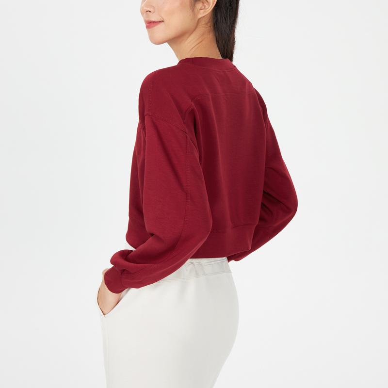 ヨガウェア レディース Tシャツ 長袖 ゆったり ラウンドネック トレーニング トップス ストレッチ スポ..