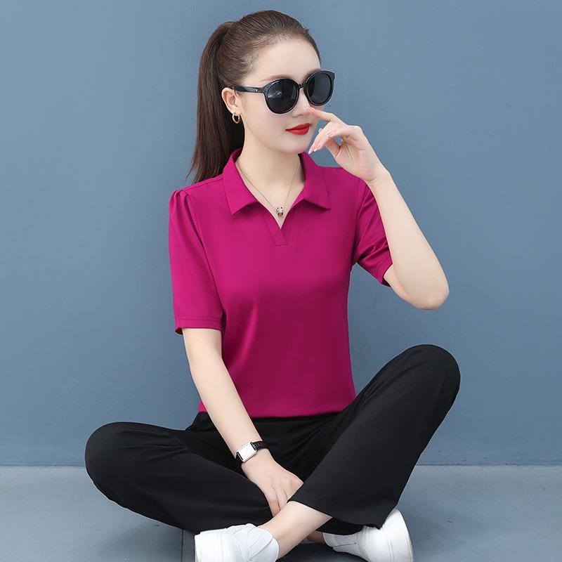 スポーツウェア レディース 半袖 パンツ セットアップ 夏 薄手 2点セット コットン 快適 普段使い ルー..