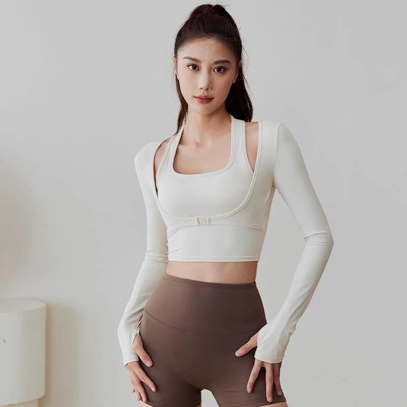 ヨガウェア レディース 長袖 スポーツトップス プルオーバー タイト トレーニングウェア ランニング ピラティス 吸湿速乾