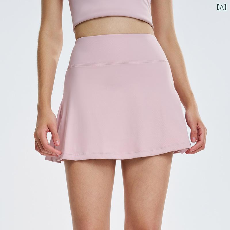 スカート レディース 春夏 高腰 運動 健身 ヨガ テニスウェア インナーポケット付き ショートパンツ キュロット 吸湿速乾 スポーツウェア カジュアル 伸縮性 ミニスカート 白 黒 ピンク系
