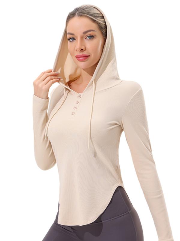 ヨガウェア レディース スポーツウェア パーカー ヨガ トレーニング トップス ランニング フィットネス 長袖 吸湿速乾 杏色 ブラック 運動着 ルームウェア 普段使い 春