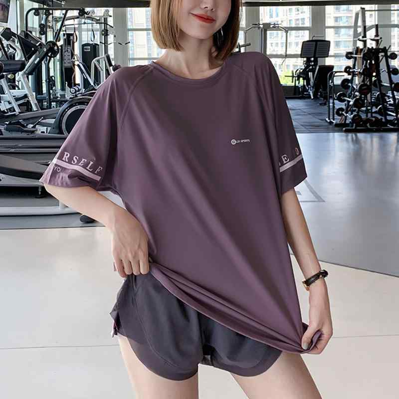 ヨガウェア レディース Tシャツ スポーツウェア 半袖 接触冷感 吸湿速乾 伸縮性 ランニング ジム フィ..