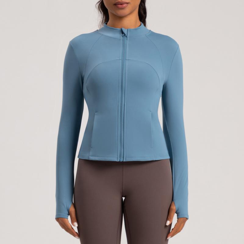 ヨガウェア レディース 加絨ジャケット スポーツトップス 長袖 ストレッチ タイト 防寒 ランニング フィットネス ピラティス ダンス