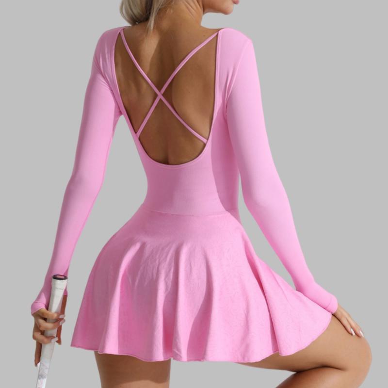 ヨガウェア レディース スポーツウェア セットアップ 長袖 テニススカート ゴルフウェア 5色展開 超伸縮性 吸湿速乾 トレーニングウェア フィットネス ウェア 春夏秋冬 運動着 ピンク ブラック ブルー コーヒー パープル