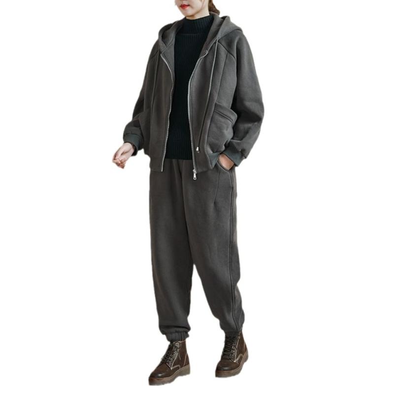 スウェット レディース 秋冬 裏起毛 スポーツウェア 大きいサイズ 上下セット ルームウェア 部屋着 長袖 トレーナー ロングパンツ セットアップ 韓国 ファッション カジュアル 普段使い コーヒー色 ブラック グレー