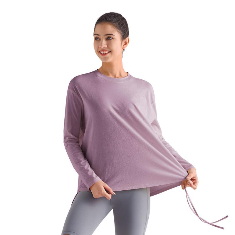 ヨガウェア レディース 長袖 Tシャツ 吸湿速乾 ストレッチ ランニング トップス スポーツ トレーニング..