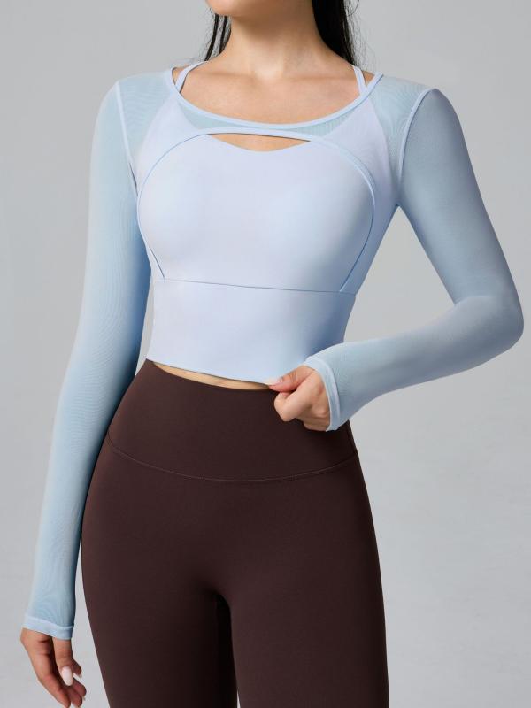 ヨガウェア レディース 長袖 スポーツTシャツ 接触冷感 ストレッチ トレーニング ランニング トップス 吸湿速乾