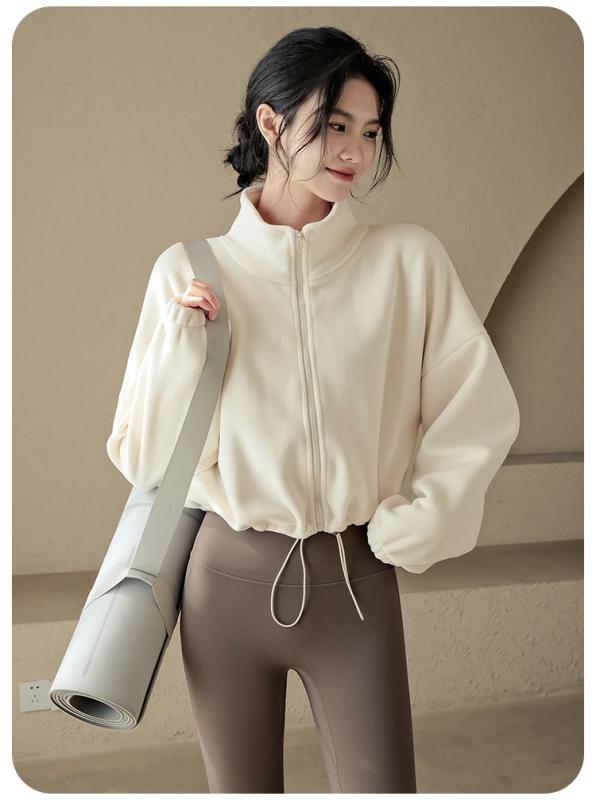 ヨガウェア レディース 秋冬 裏起毛 暖かい スポーツ ジャケット 厚手 カジュアル ファッション 長袖 ..