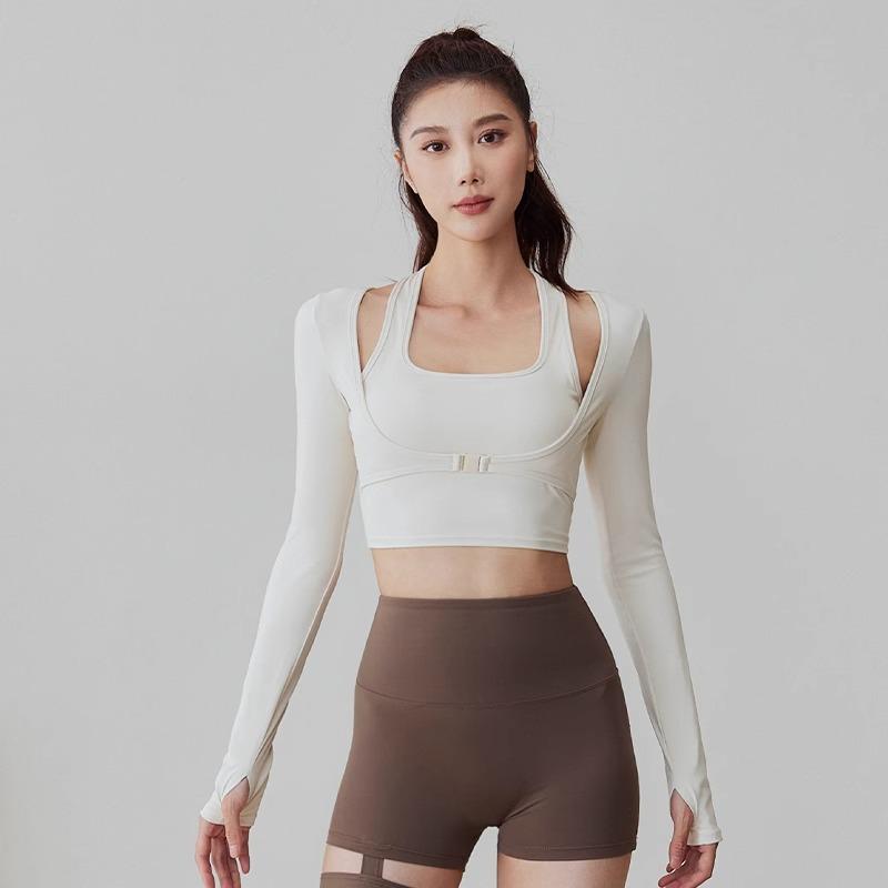 ヨガウェア レディース 長袖 スポーツトップス プルオーバー 接触冷感 吸湿速乾 ランニング フィットネス トレーニング ウェア 伸縮性 ストレッチ 薄手