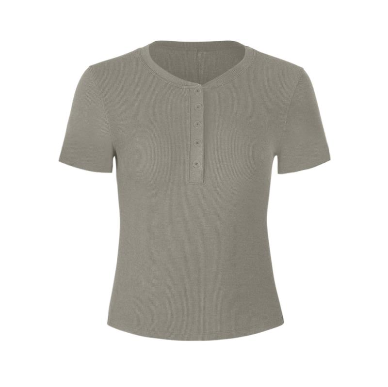 Tシャツ レディース ランニング ヨガウェア モダール リブ 半袖 無地 ストレッチ スポーツウェア イン..