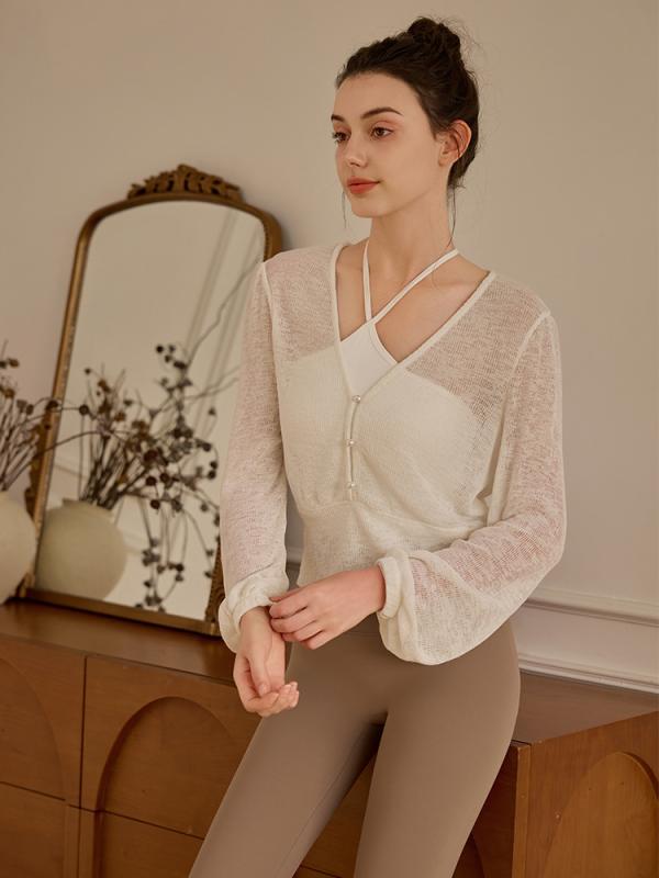 ヨガウェア レディース トップス 長袖 スポーツウェア トレーニングウェア 接触冷感 吸湿速乾 ランニング ピラティス 高級感 黒 白 緑 赤 紫2