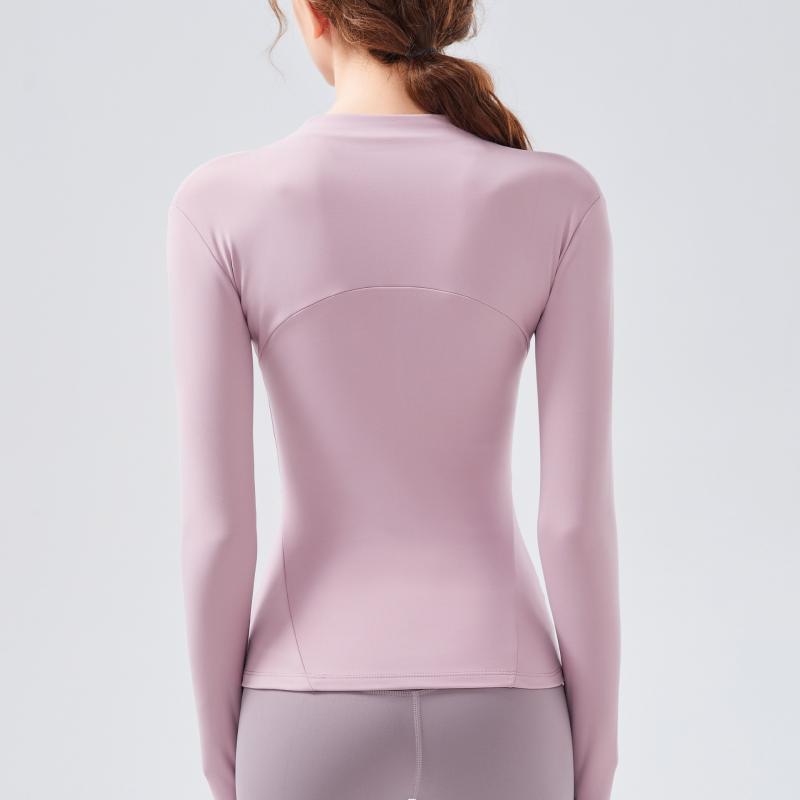 ヨガウェア レディース 秋冬 ジップアップ ジャケット 長袖 スポーツ トップス トレーニング ランニング ウェア ポリエステル 吸湿性 ストレッチ性 パープル系 ブラック ブルー S M L XL