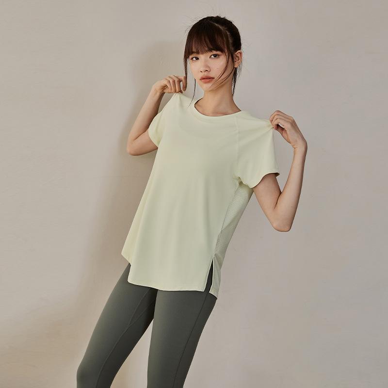 Tシャツ レディース 春夏 スポーツ ウェア ヨガ ランニング トレーニング 吸湿速乾 ルーズ フィット メ..