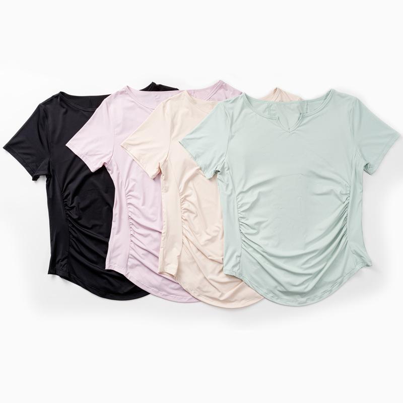 Tシャツ レディース Vネック スポーツ ランニング トップス 吸湿速乾 ヨガ ウェア ルームウェア ゆった..