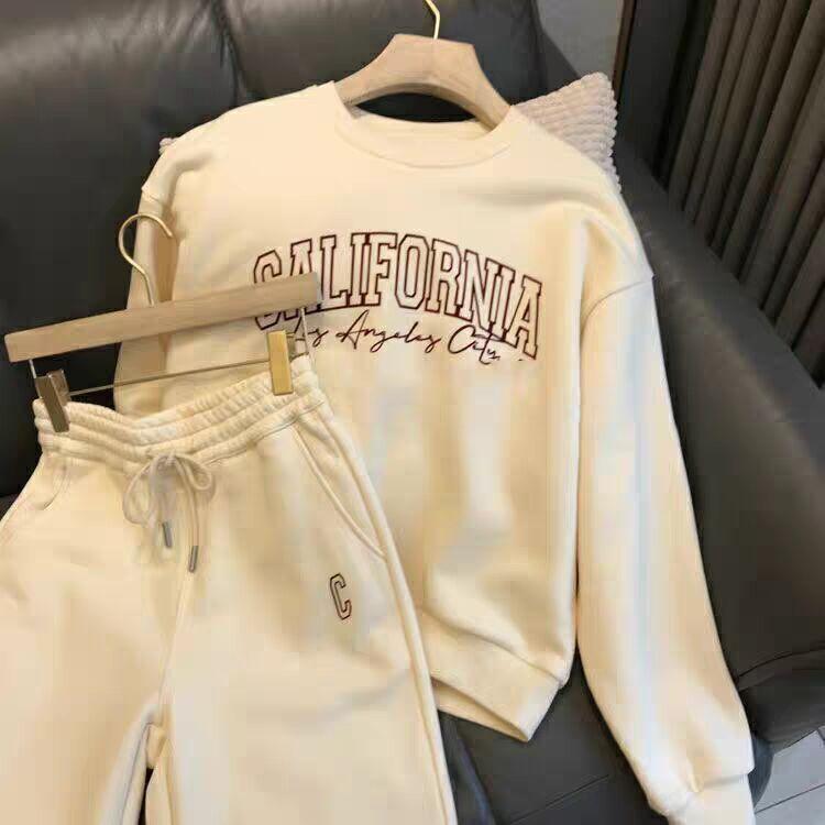 セットアップ レディース 秋冬 スウェット 小香風 2点セット 厚手 裏起毛 暖かい プリント ゆったり スポーツ ウェア 部屋着 リラック..