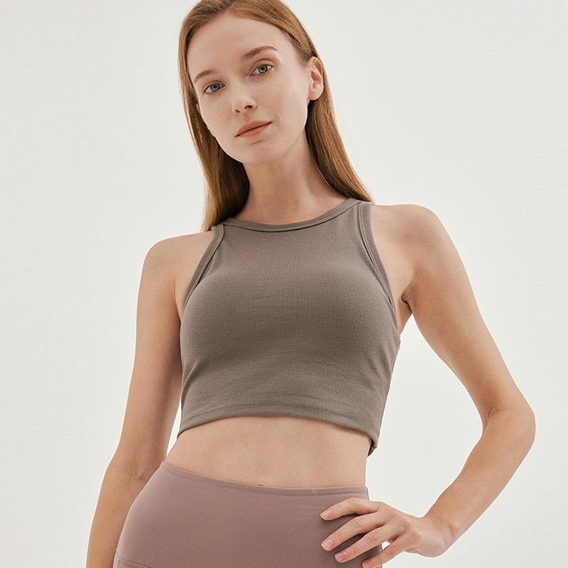 タンクトップ レディース 春夏 ヨガウェア カップ付き 伸縮性 ランニング ウェア スポーツ トップス 運..