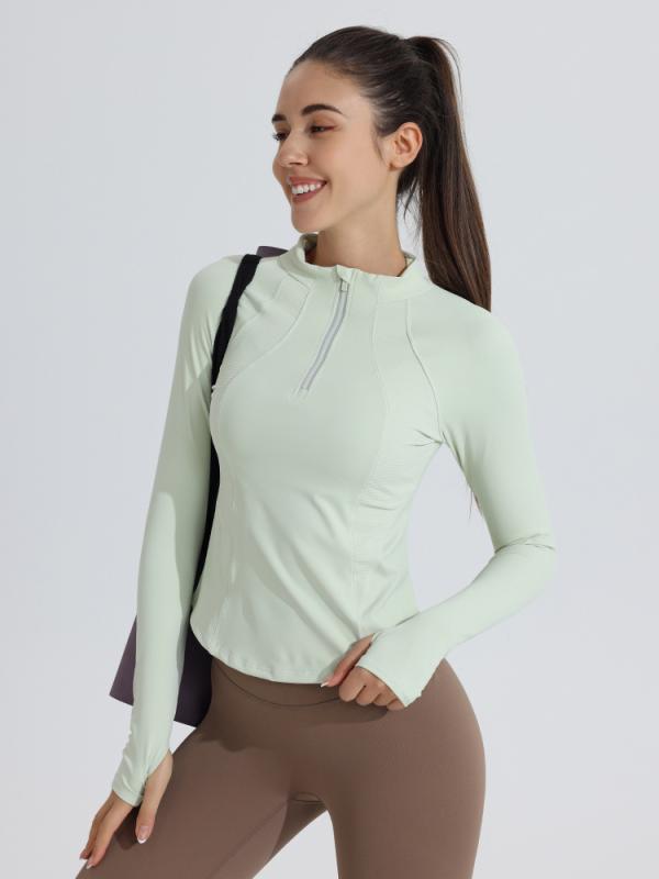 ヨガウェア レディース 長袖 スポーツトップス トレーニングウェア ランニング ウェア 秋冬 ハーフジッ..