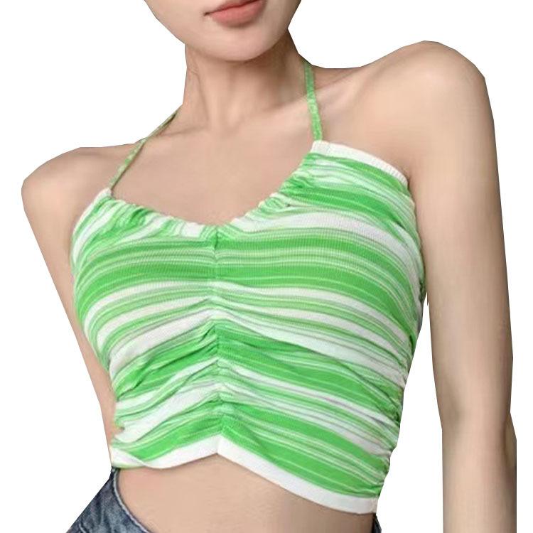 タンクトップ レディース ヨガウェア スポーツブラ ストライプ トレーニングウェア ダンス フィットネ..