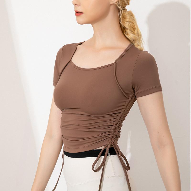 ヨガウェア レディース 半袖 スポーツトップス トレーニングウェア ランニング ウェア 吸湿速乾 伸縮性..