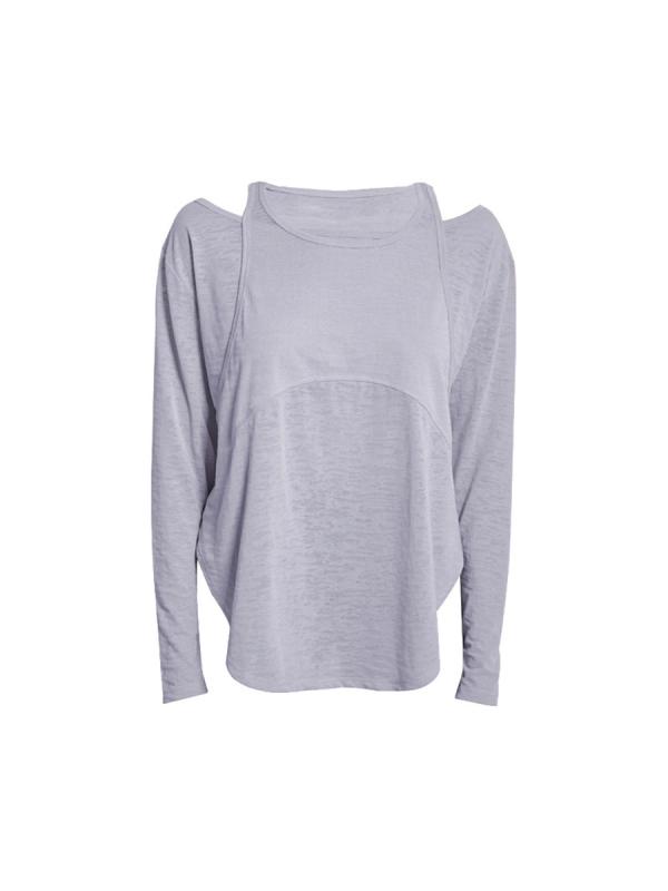 ヨガウェア レディース ヨガトップス 長袖 ゆったり 体型カバー 接触冷感 吸湿速乾 ランニング フィットネス トレーニング スポーツ 秋冬