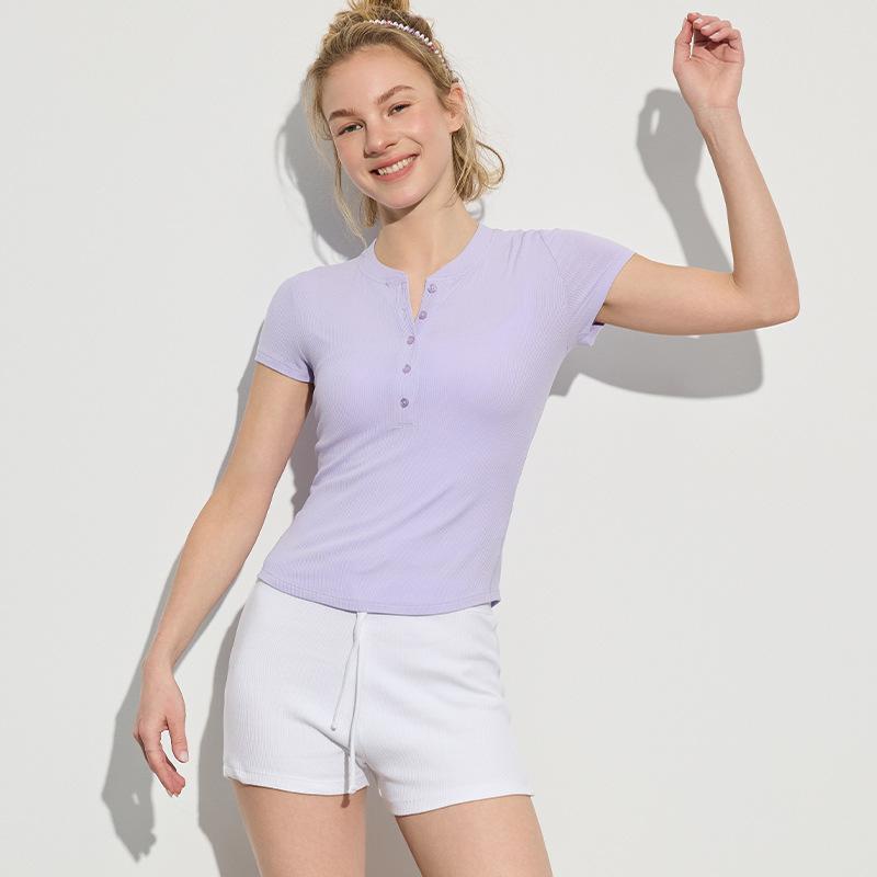 ヨガウェア レディース Tシャツ モダール 半袖 吸湿速乾 ストレッチ スポーツ トレーニング ランニング 運動 東梨グリーン 浅粉パープル 丁香パープル 鵝イエロー