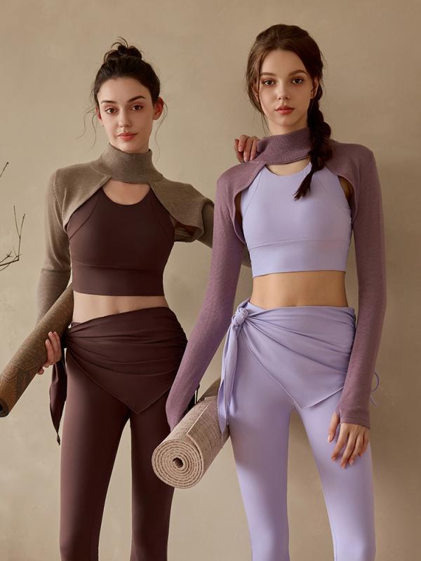 ヨガ レディース 長袖トップス スポーツウェア トレーニングウェア 伸縮性 ストレッチ 吸湿速乾 杏色 ..