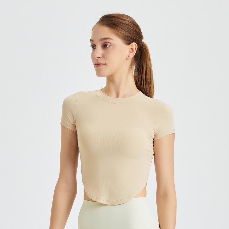 ヨガウェア レディース スポーツトップス ランニング Tシャツ 吸湿速乾 トレーニングウェア ジム フィットネス 運動着 半袖 ブラック 中国レッド クラインブルー 杏色