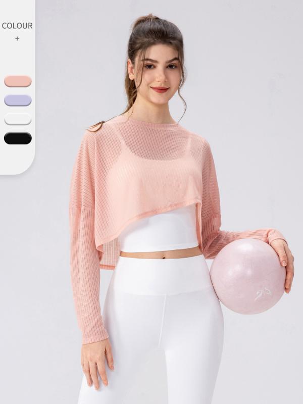 ヨガ レディース 罩衫 長袖 軽量 薄手 通気性 スポーツトップス ゆるかわ アウトドア ランニング フィットネス