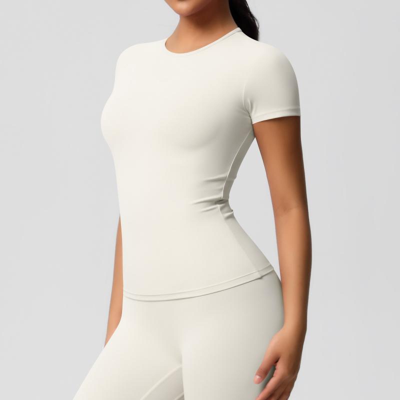 ヨガウェア レディース Tシャツ 半袖 スポーツウェア 磨毛 伸縮性 ストレッチ トレーニング ランニング..