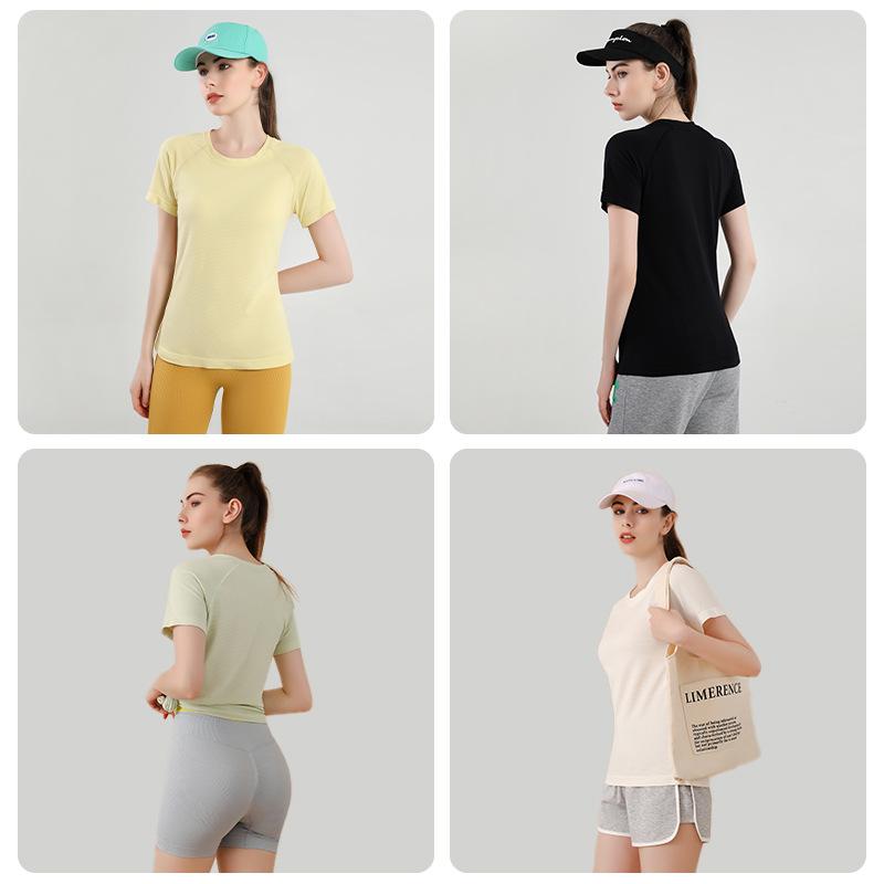 ヨガウェア レディース 半袖Tシャツ スポーツトップス 接触冷感 吸湿速乾 トレーニングウェア テニスウェア ランニング 普段使い 香草白 薄荷緑 檸檬黄 静謐黒