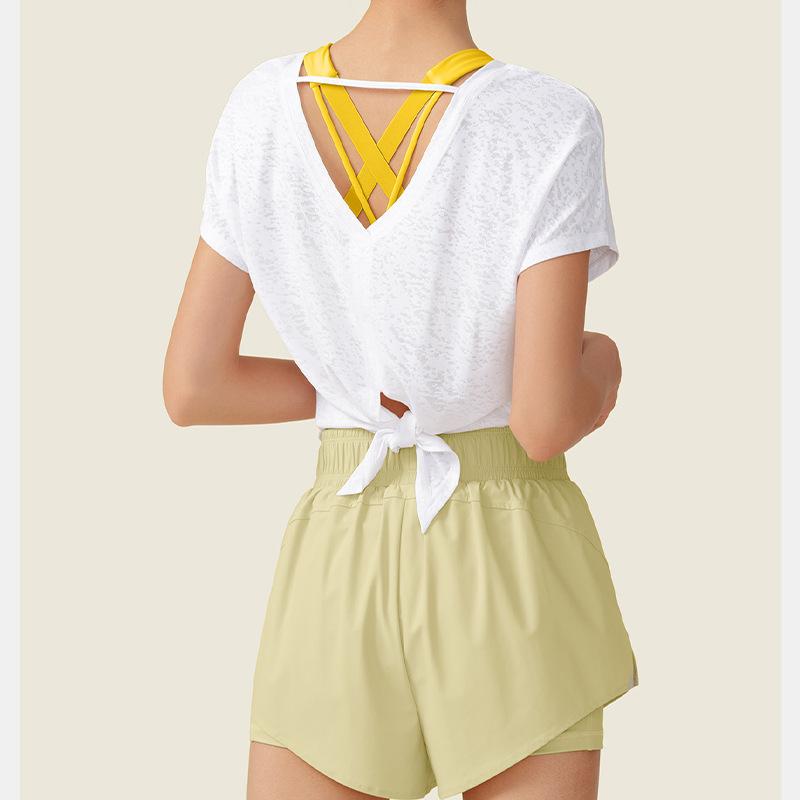 ヨガウェア レディース 半袖 Tシャツ 接触冷感 ストレッチ スポーツトップス トレーニングウェア ランニング ジム フィットネス ピラティス 運動着 部屋着 春夏
