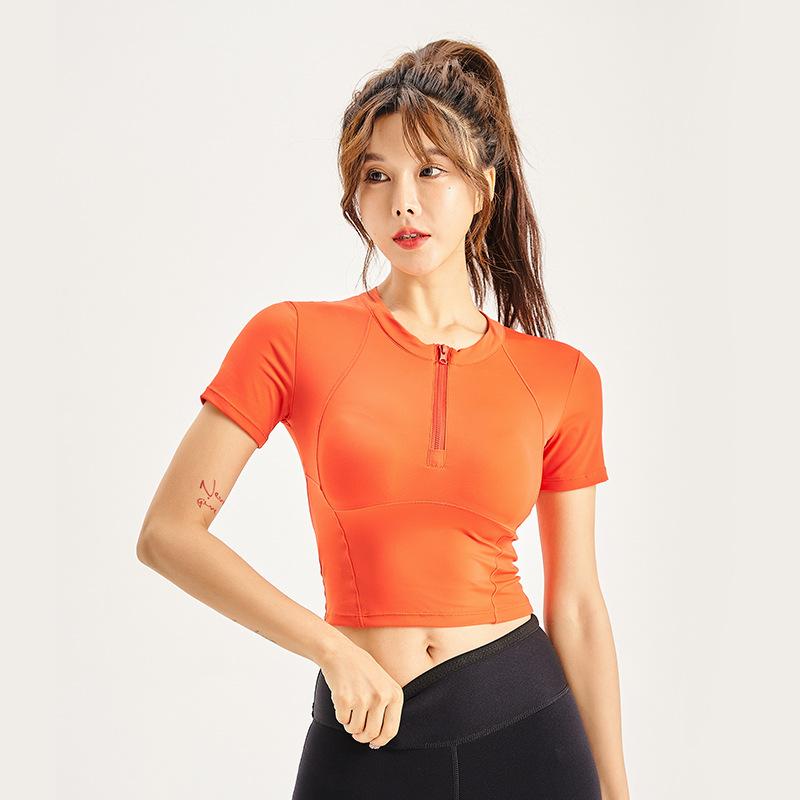 Tシャツ レディース スポーツ 半袖 紧身 ヨガウェア トップス 运动 健身 ランニング 吸湿速乾 ストレッチ