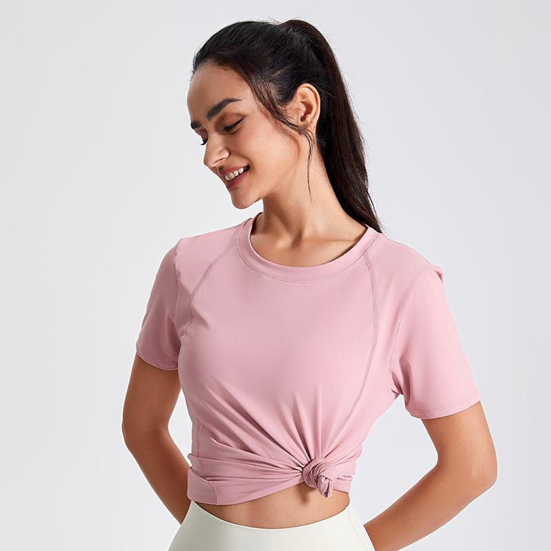 ヨガウェア レディース 半袖 Tシャツ 接触冷感 吸湿速乾 スポーツウェア ランニング トレーニング フィ..