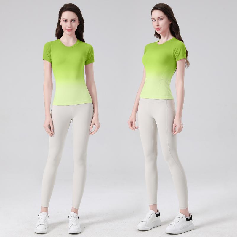 ヨガ トップス レディース スポーツ Tシャツ インナー ウェア 軽量 速乾 ストレッチ ラウンドネック パープル ピンク ブルー ブラック 春夏 ウォーキング ランニング ジム トレーニング