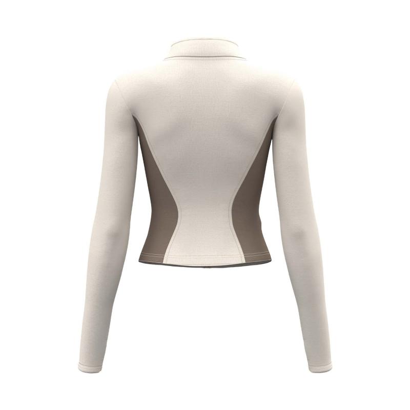 ヨガウェア レディース ピーチ カラースリムフィット アウター ファッション スタンドカラー 細見え ラ..