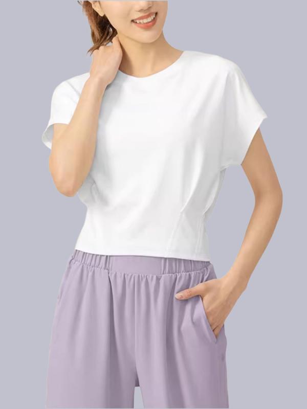 Tシャツ レディース 吸湿速乾 スポーツ ランニング ヨガウェア トレーニングウェア ルームウェア 運動着 トップス 半袖 無地 ブラック カーキ グリーン ブルー パープル ホワイト S M L XL XXL 春夏 秋冬