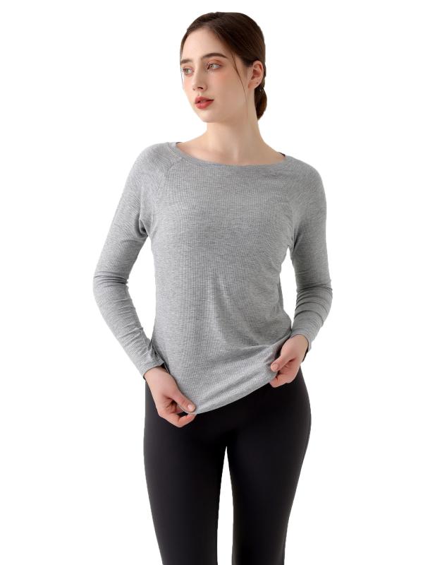 ヨガウェア レディース 長袖 ヨガ トップス 接触冷感 粘纤 ルーズ フィットネス トレーニング スポーツ..