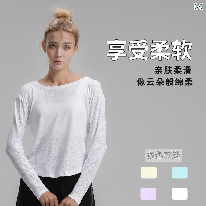 ヨガウェア レディース ランニング トップス 長袖 ラウンドネック 接触冷感 吸湿速乾 スポーツ Tシャツ..