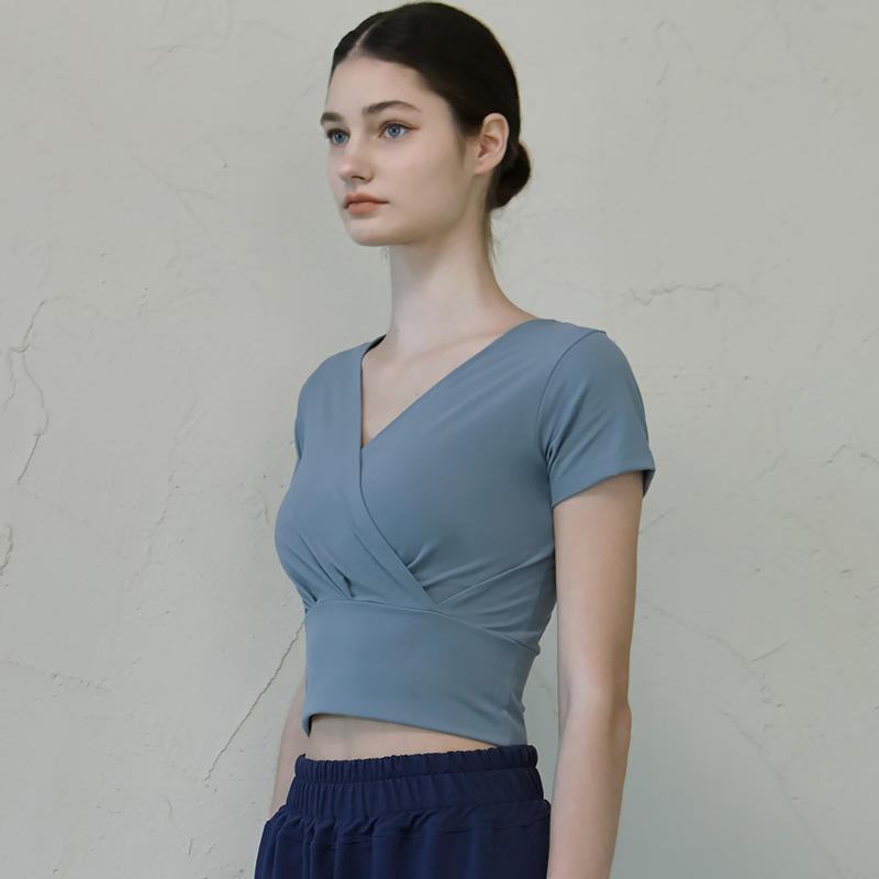 Tシャツ レディース ヨガウェア スポーツトップス 春夏 伸縮性 ストレッチ 半袖 無地 スリム ウエスト..