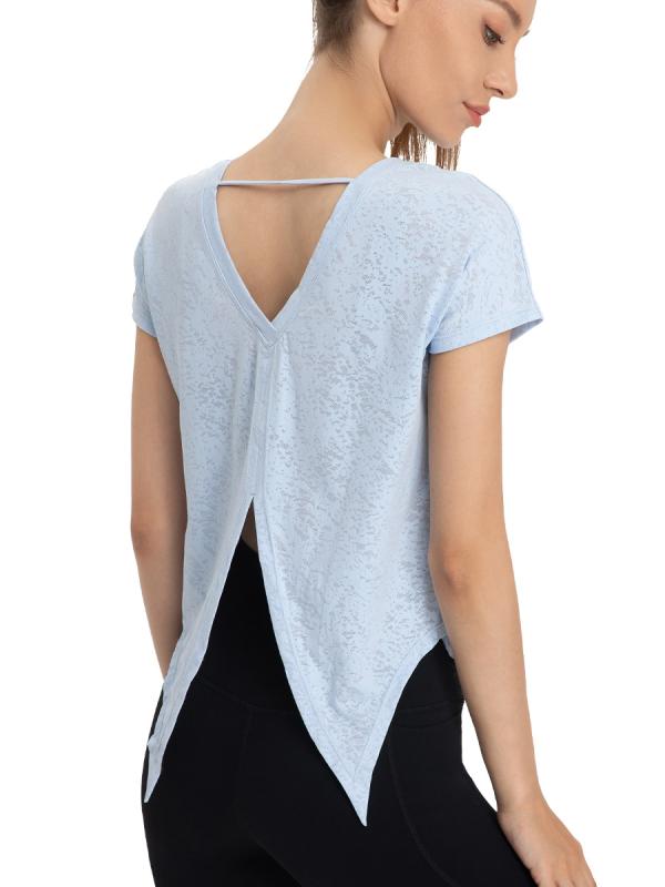 Tシャツ レディース ヨガウェア スポーツウェア 半袖 吸湿速乾 トレーニング ランニング フィットネス 接触冷感 伸縮性 ルームウェア ..